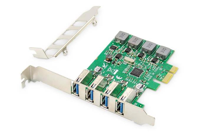 DIGITUS Přídavná karta USB PCI Express USB3.0, 4portový A / F, čipová sada: VL805, s vlastním napájením