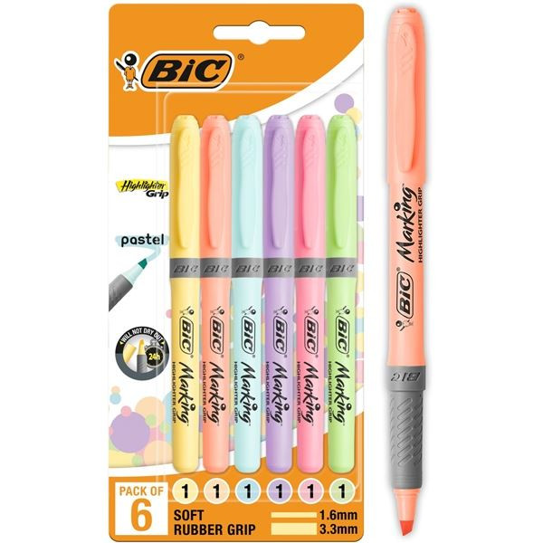 Zvýrazňovač BIC Marking, sada 6 pastelových barev