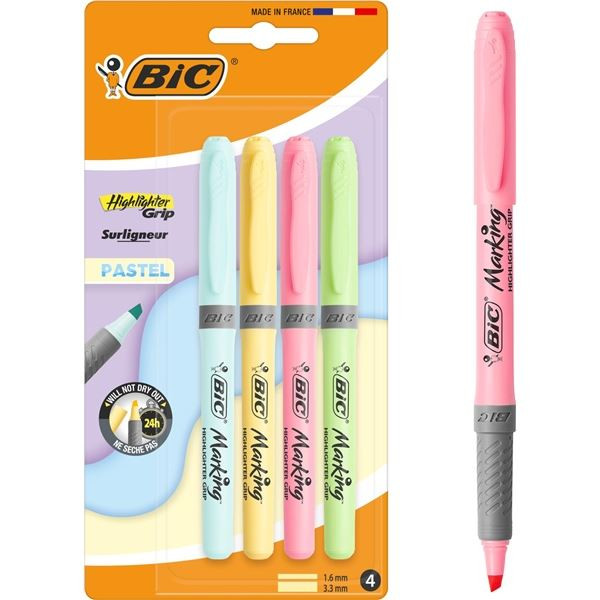 Zvýrazňovač BIC Marking, sada 4 pastelových barev