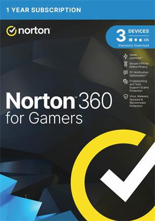 NORTON 360 FOR GAMERS 50GB CZ 1 USER 3 zařízení na 12 měsíců                   