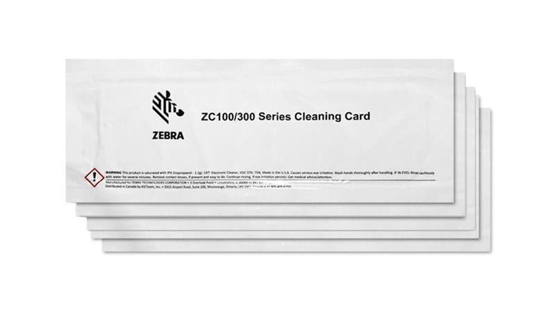 Zebra Cleaning Card Kit (Improved), ZC100/300, 5 Cards