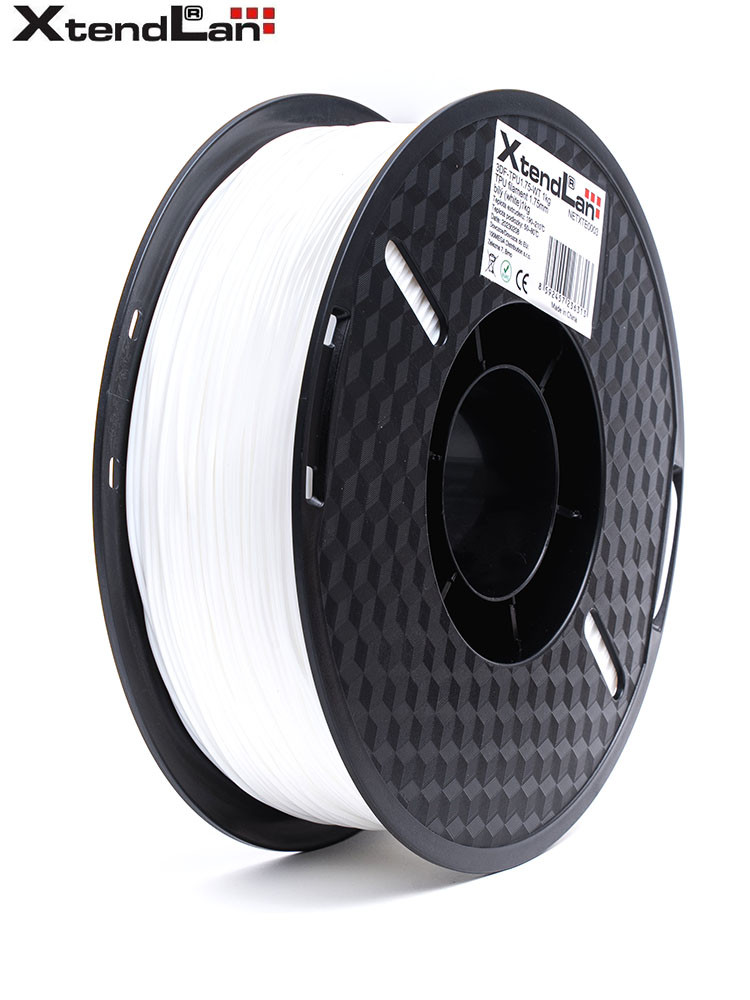 XtendLAN TPU filament 1,75mm průhledný bílý 1kg