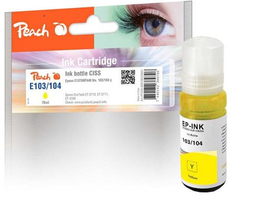 PEACH kompatibilní cartridge Epson No. 103/104, C13T00S440, C13T00P440, yellow, 70ml