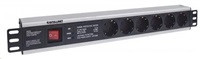 Intellinet 19" 1.5U Rackmount 6-Way Power Strip - German Type, rozvodný panel, 6x DE zásuvka, 3m kabel,přepěťová ochrana