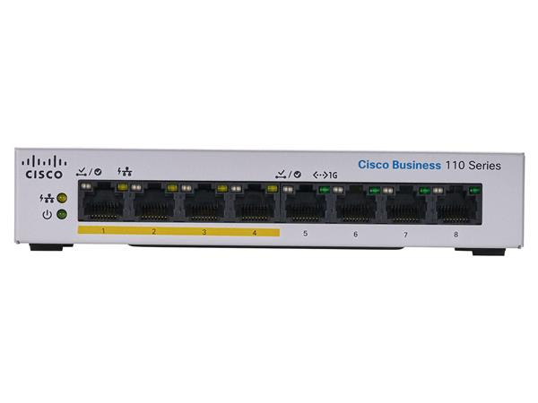 CBS110 Unmanaged 8-port GE, Partial PoE, Desktop, Ext PS