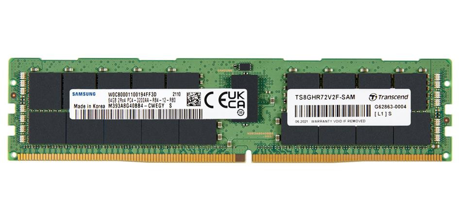 Transcend paměť 64GB DDR4 3200 REG-DIMM 2Rx4 4Gx4 CL22 1.2V
