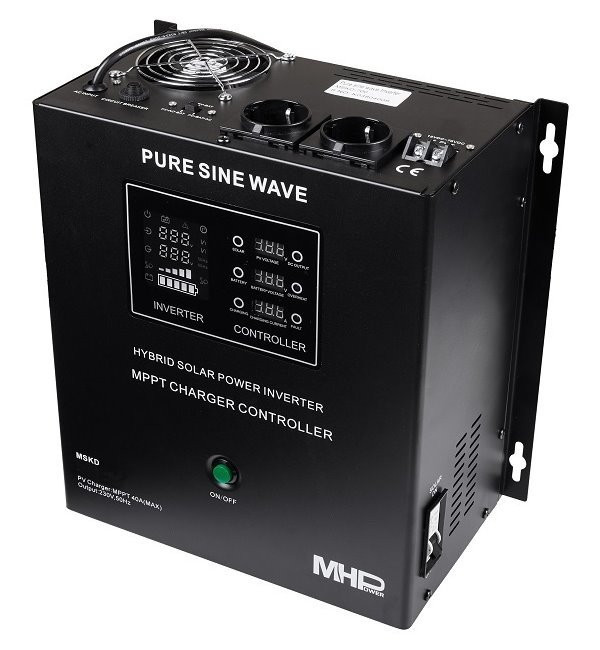 MHPower záložní zdroj MHPower MSKD-1800-24, UPS, 1800W, čistý sinus, 24V, solární regulátor MPPT