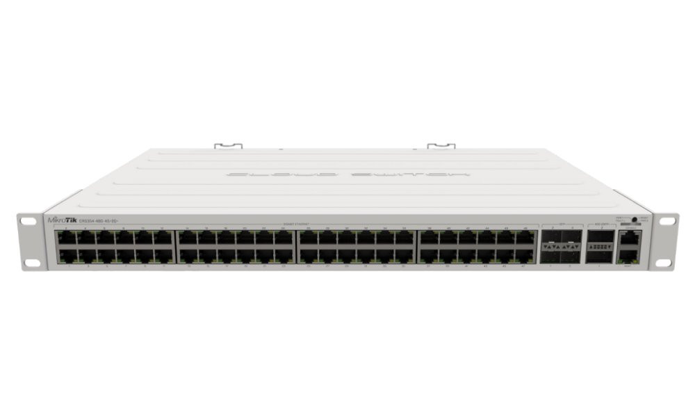MikroTik CRS354-48G-4S+2Q+RM 650MHz CPU, 64MB, 48x GbE, 4x 10 Gbps SFP+, 2x 40 Gbps QSFP+, 2x PSU,1U, L5