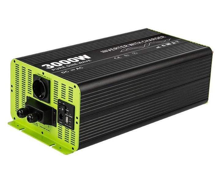 KOSUNPOWER UPS záložní zdroj s externí baterií 3000W, baterie 24V / AC230V čistý sinus