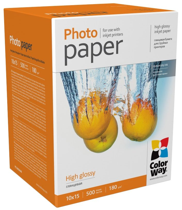 COLORWAY fotopapír/ high glossy 180g/m2, 10x15/ 500 kusů