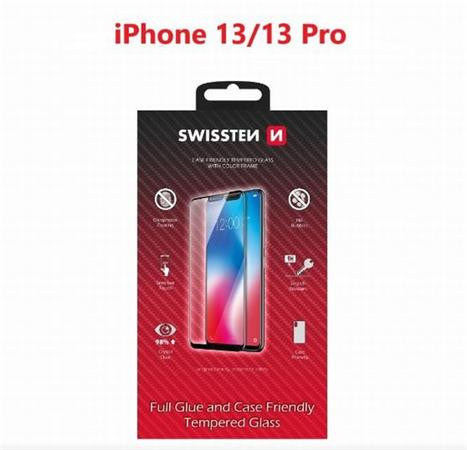 SWISSTEN OCHRANNÉ SKLO CASE FRIENDLY APPLE IPHONE 13/13 Pro ČERNÉ