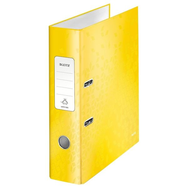 Pákový pořadač Leitz WOW 180° - A4, 8 cm, žlutý