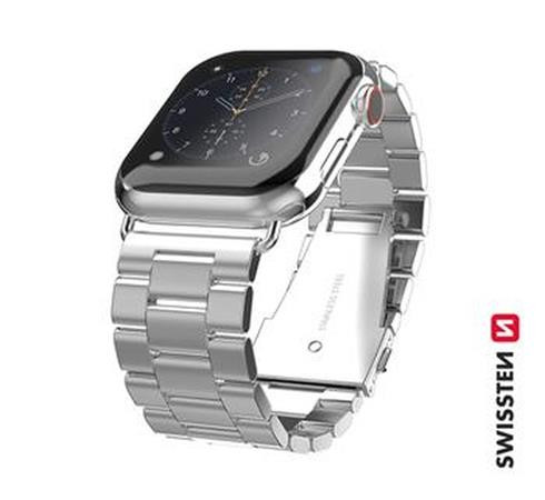 SWISSTEN REMÍNEK PRO APPLE WATCH KOVOVÝ 38-40 mm STRÍBRNÝ
