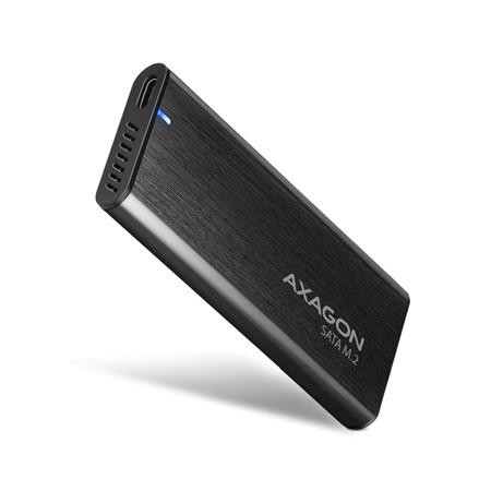 AXAGON EEM2-SBC Superspeed+ USB-C - M.2 SATA SSD, externí kovový box pro M.2 SATA SSD disky, bezšroubkový