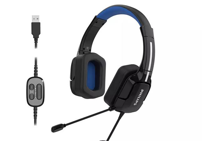 Philips TAGH401BL USB Wired DIRAC 3D Spatial Sound Gaming Headset - Herní sluchátka