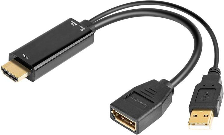 PremiumCord adaptér HDMI to DisplayPort Male/Female s napájením z USB