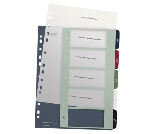 LEITZ Rejstříky  Style - popisovatelné na PC, A4+ MAXI 1-5