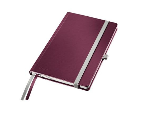 LEITZ Zápisník  STYLE A5, tvrdé desky, čtverečkovaný, granátově červená