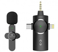 Viking bezdrátový mikrofon s klipem M360, konektor USB-C / Lightning / 3,5 mm jack
