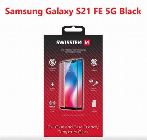 SWISSTEN OCHRANNÉ SKLO SAMSUNG GALAXY S21 FE 5G ČERNÉ
