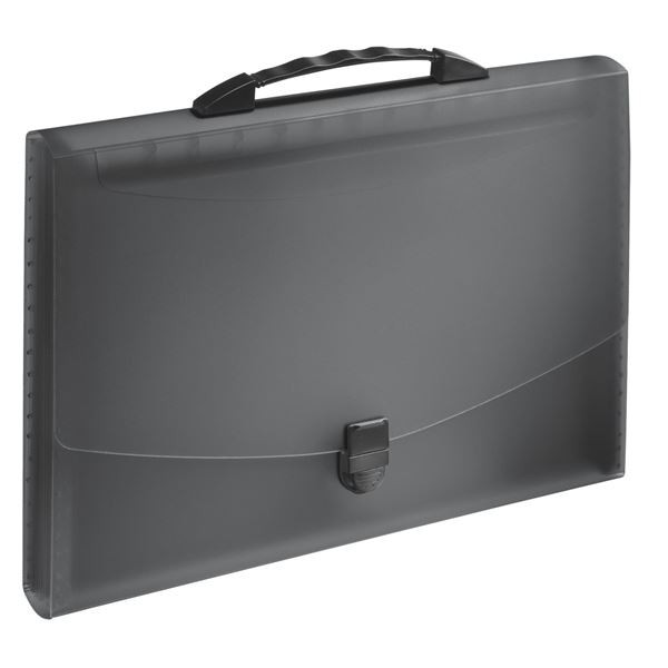 Aktovka  s držadlem VIVIDA A4, 12 přihrádek, černá