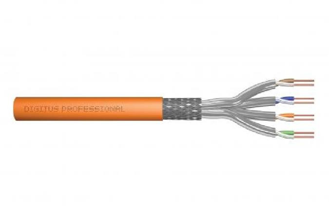 Digitus DK-1743-VH-050 síťový kabel Oranžová 50 m Cat7 S/FTP (S-STP), 1200 MHz Dca (EN 50575), AWG 23/1