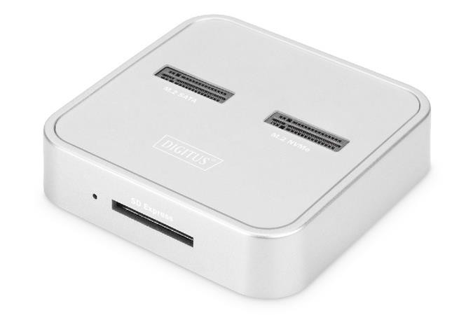 DIGITUS DoKovací stanice  M.2 NVMe + M.2 SATA SSD se čtečkou karet SD Express, USB-C