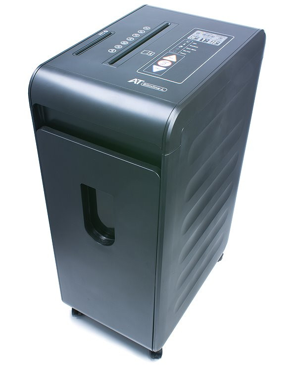 AT skartovač Slim L P-5/ řez 2x10 mm/ pracovní šíře 230 mm/ kapacita 20 listů/ objem koše 40 l/ stupeň utajení P5/ černý