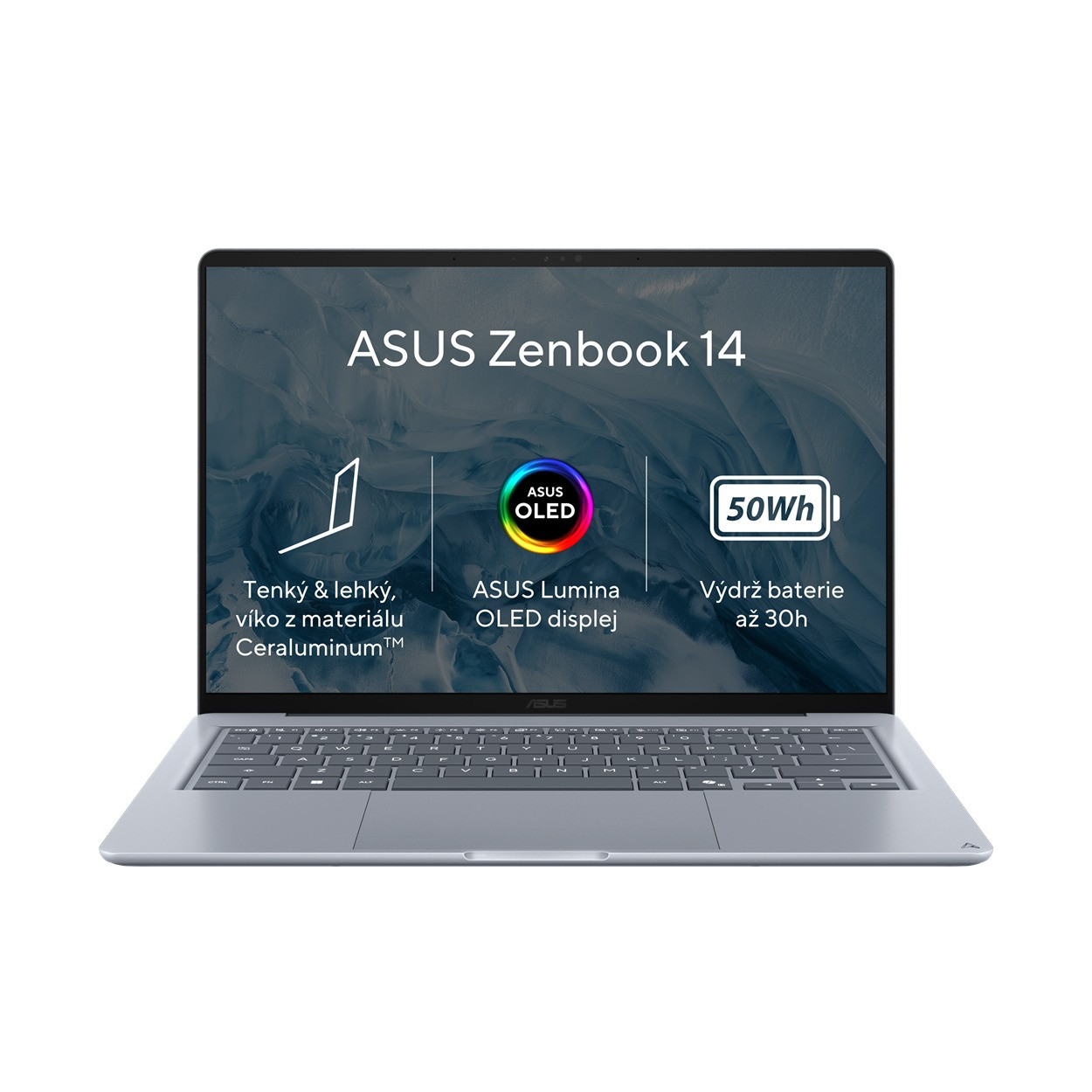 ASUS Zenbook 14/UX3480QA-OLED090W/SD-X1-26-100/14"/WUXGA/8GB/256GB/Adreno/W11H/Blue/2R
