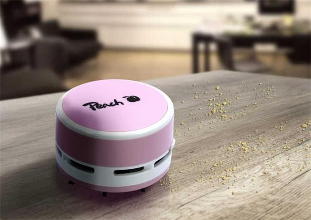 PEACH PA105 - mini stolní vysavač, AA, růžový