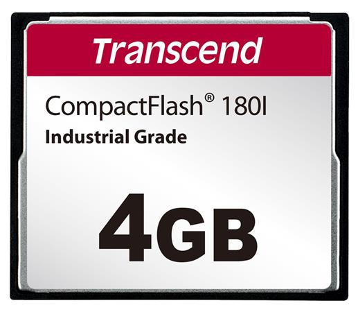 Transcend 4GB INDUSTRIAL TEMP CF180I CF CARD, (MLC) paměťová karta (SLC mode), 85MB/s R, 70MB/s W