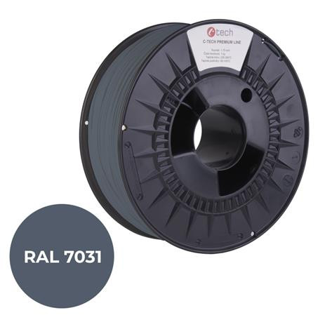 C-TECH tisková struna PREMIUM LINE ( filament ) , PLA, šedomodrá, RAL7031, 1,75mm, 1kg