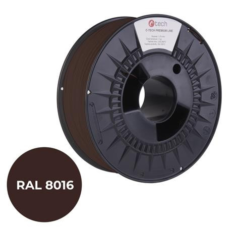 C-TECH tisková struna PREMIUM LINE ( filament ) , PLA, mahagonová hnědá, RAL8016, 1,75mm, 1kg