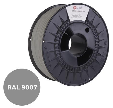 C-TECH tisková struna PREMIUM LINE ( filament ) , PLA, šedý hliník, RAL9007, 1,75mm, 1kg