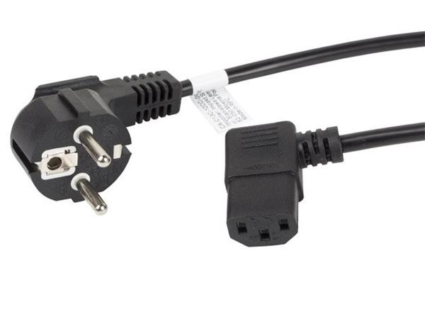 LANBERG CEE 7/7 na IEC 320 C13 POWER CORD 1.8M úhlový RIGHT VDE černý  