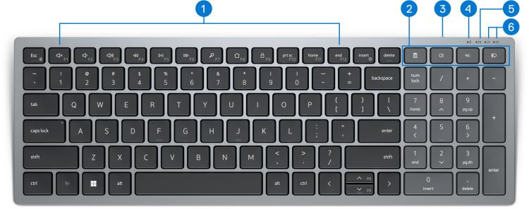 Dell Compact Multi-Device bezdrátová klávesnice - KB740 - CZ/SK 