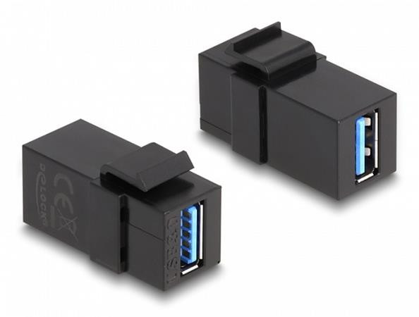 Delock Keystone modul USB 3.0 A samice > USB 3.0 A samice černá (1:1)