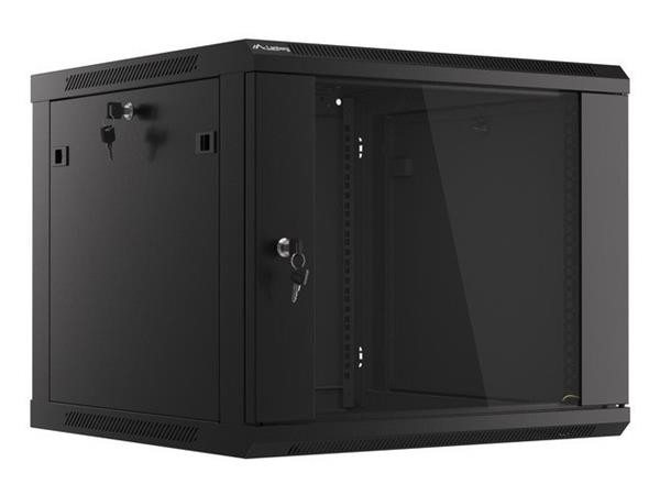 LANBERG RACK CABINET 19” WALL-MOUNT 9U/600X600 (FLAT PACK) V2 BLACK  
