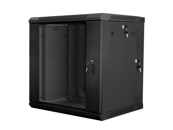 LANBERG RACK CABINET 19” DOUBLE-SECTION WALL-MOUNT 12U/600X600 (FLAT PACK) BLACK  