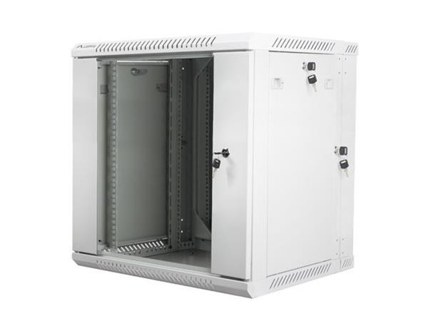 LANBERG RACK CABINET 19” DOUBLE-SECTION WALL-MOUNT 12U/600X600 (FLAT PACK) GREY  