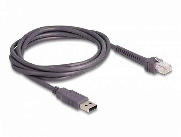 Delock Kabel z rozhraní RJ50 na USB 2.0 Typu-A ke čtečce čárových kódů, 2 m