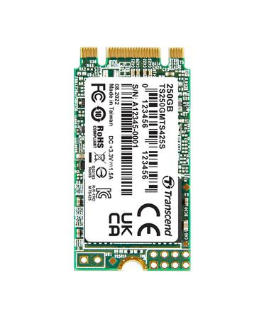TRANSCEND MTS425S 250GB SSD disk M.2 2242, SATA III 6Gb/s (3D TLC), 500MB/s R, 330MB/s W