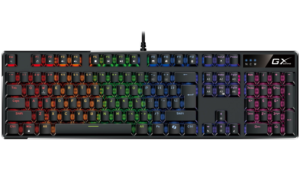 GENIUS GX GAMING Scorpion K12/ drátová/ mechanická/ Brown Switches/ RGB podsvícení/ Copilot/ USB/ černá/ CZ+SK layout