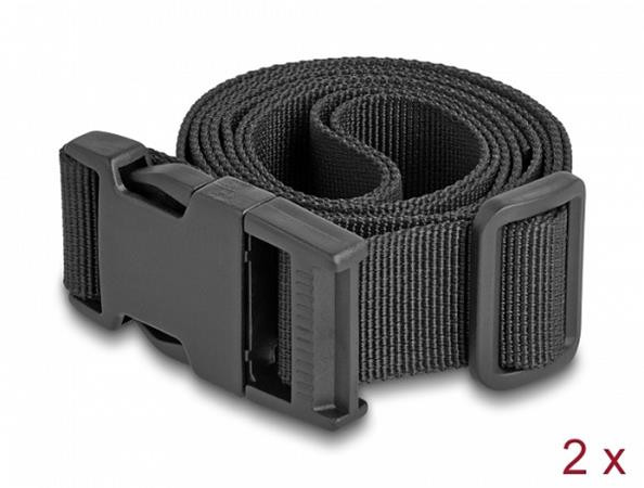 Delock Zavazadlový pásek, nastavitelný, 1,5 m, černý 2 ks