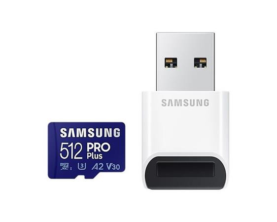 Samsung/micro SDXC/512GB/180MBps/USB 3.0/USB-A/Class 10/+ Adaptér/Modrá