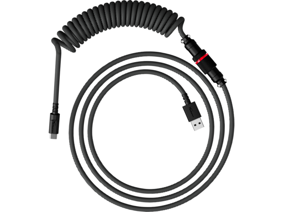 HyperX USB-C spirálový kabel šedo-černý