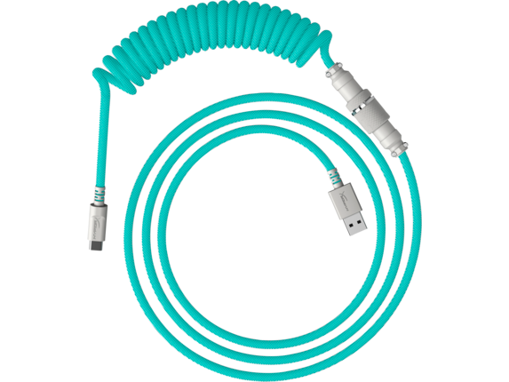 HyperX USB-C spirálový kabel světle zeleno-bílý