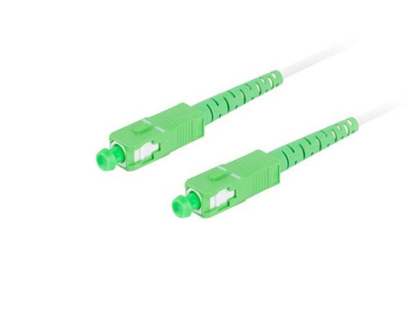 LANBERG optický patch cord SM SC/APC-SC/APC simplex 15m LSZH G657B3 průměr 3mm, barva bílá  