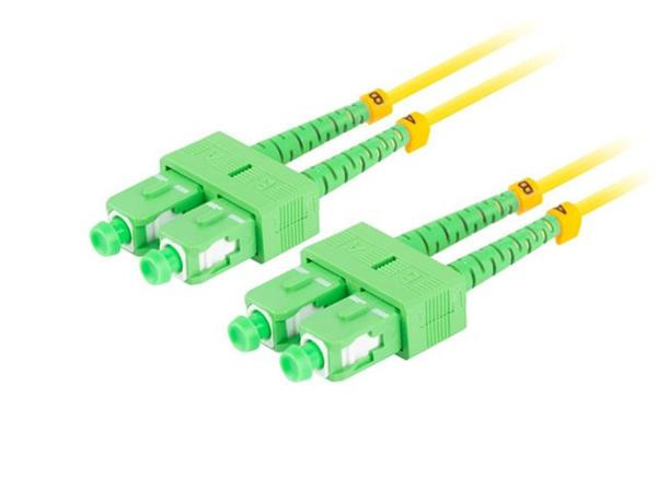 LANBERG optický patch cord SM SC/APC-SC/APC duplex 10m LSZH G657A1 průměr 3mm, barva žlutá  