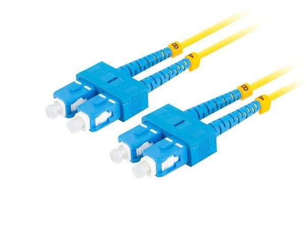 LANBERG optický patch cord SM SC/UPC-SC/UPC duplex 10m LSZH G657A1 průměr 3mm, barva žlutá  